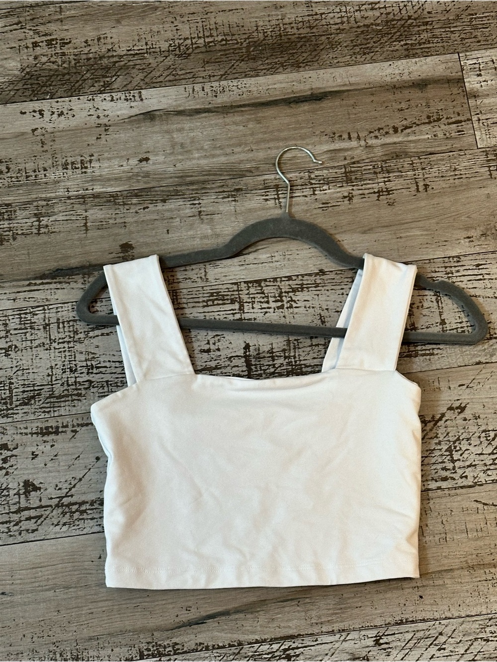 Susana Monaco White Wide Strap Square Neck Crop Top – Size S